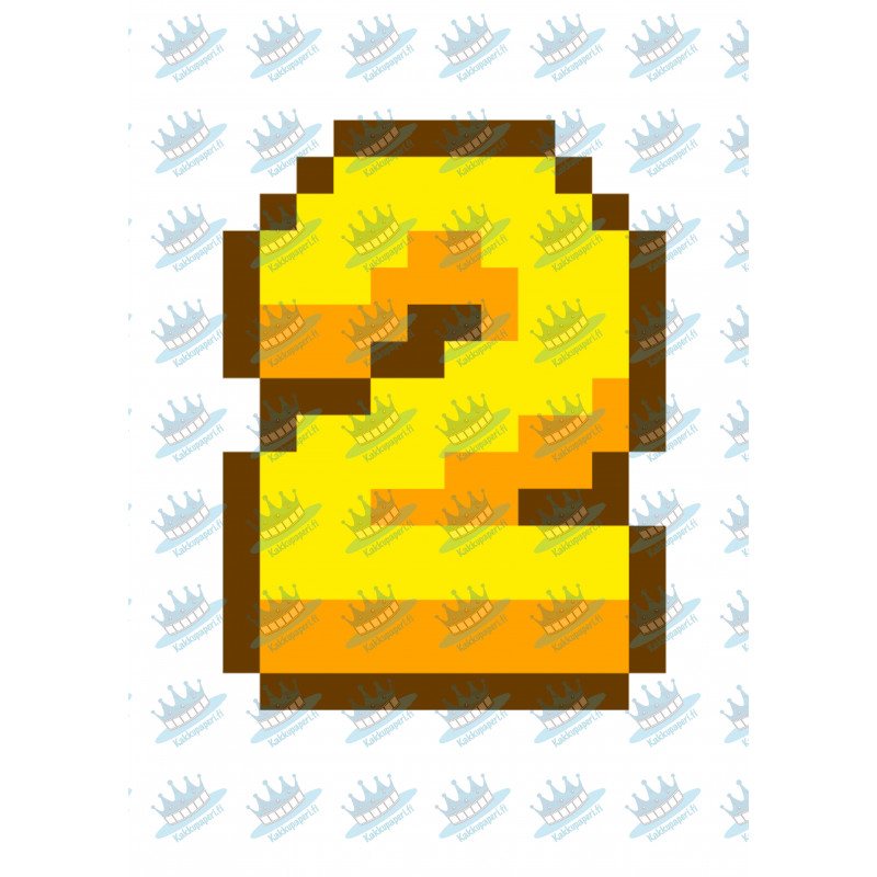 Keltainen Pikseli Kaksi - syötävä kakkukoriste