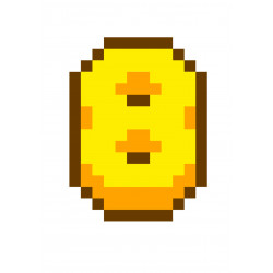 Keltainen Pikseli Kahdeksan - syötävä kakkukoriste