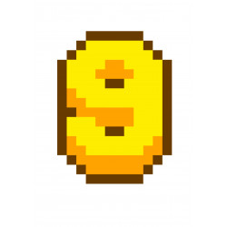 Keltainen Pikseli Yhdeksän - syötävä kakkukoriste