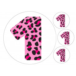 Pink Leopard One - edible cake decoration