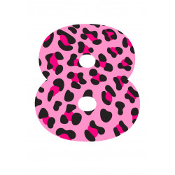 Pink Leopard Eight - edible cake decoration
