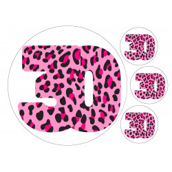 Pinkki leopardi kolmekymmentä pyöreä kakkukuva