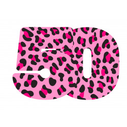 Pinkki Leopardi Viisikymmentä - syötävä kakkukoriste