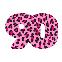 Pinkki Leopardi Yhdeksänkymmentä - syötävä kakkukuva