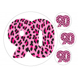 Pinkki Leopardi Yhdeksänkymmentä - syötävä pyöreä kakkukuva