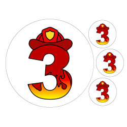 Palomiesnumero kolme - syötävä kakkukuva pyöreä