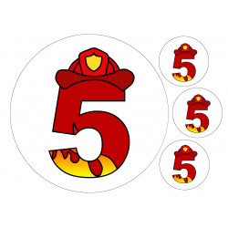 Palomiesnumero viisi - syötävä kakkukuva pyöreä