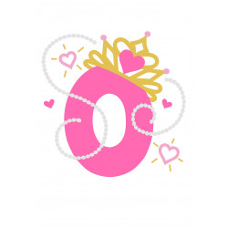 Pinkki helmi prinsessanumero nolla - suorakaide syötävä kakkukuva