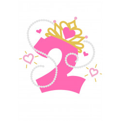 Pinkki helmi prinsessanumero kaksi - suorakaide syötävä kakkukuva