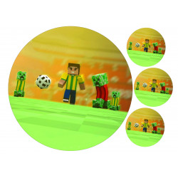 Minecraft Football - Edible cake topper